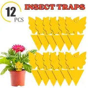 Flying Insect Traps Gnat 12pcs Sticky Trap Sticky Bug Traps Paper For Indoor AU