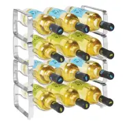 mDesign Metal Steel Free-Standing 3 Bottle Modular Wine Rack Storage Organize...