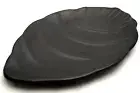 Leaf Shape Sashimi Salad Starter Snack Dessert Plate Dish 10" 12" Black Melamine