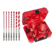 Milwaukee Carbide Hammer Drill Bit w/ BIG HAWG Carbide Hole Saw Kit (15-Piece)