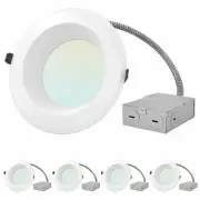 Luxrite 6 Inch Commercial LED Recessed Light with JBox 4 Color Selectable 4-Pack