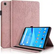 CXTCASE for Lenovo Tab M8 HD/FHD Case Embossed Tree PU Leather Case Wallet Flip Cover Stand Function Tablet Case for Lenovo Tablet M8 HD 8 Inch TB-8505X / TB-8505F / TB-8505FS - Rose Gold