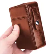 PU Leather Cigarette Case Anti-Scratch Storage Case Tobacco Pouch Lighter Holder Black