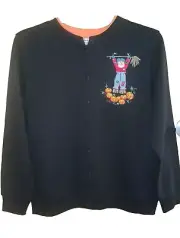 Shenanigans L Scarecrow Halloween Pumpkin Thanksgiving Jacket Button Up Top NEW