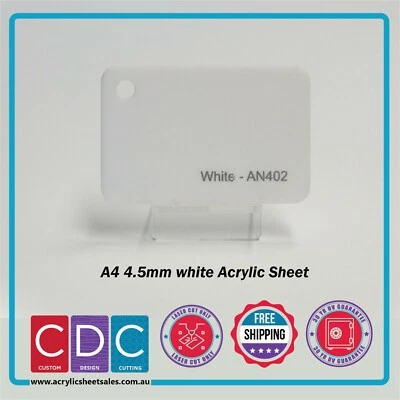 A4 White 4 Pack 4.5mm Acrylic Perspex Sheet