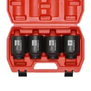 4 Pieces 1/2" Dr. Deep Impact Socket Set, 1/2-Inch Drive Spindle Axle Nut Imp...