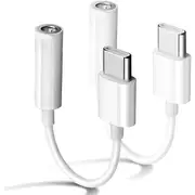2-Pack Type C USB C to 3.5mm Jack Adapter Aux Audio Dongle for iPhone 15 Pro Max/15 Pro/15 Plus, iPad Pro, MacBook, Samsung Galaxy, Google Pixel