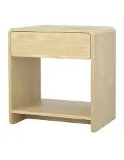 [Artiss] Bedside Table Drawer Open Shelf in Pine