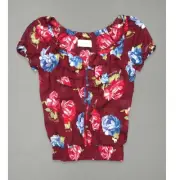 NWT $68.00 ABERCROMBIE & FITCH LARA FLORAL FASHION TOP BEAUTIFUL