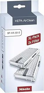 [Miele] SF-HA 50-2 HEPA AirClean Filters with TimeStrip Indicator, Vacuum Filters for Complete C2/C3 and Compact C1/C2 Vacuum Cleaners, XL Pack of 2