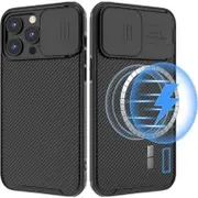 Nillkin For Apple iPhone 15 Pro Case [Support Magsafe Charger] CamShield With Camera Protection Case Slim Magnetic Shockproof Heavy Duty Cover (Black)