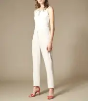 Karen Millen New summer tux tailoring pants trousers in off white sz.4 NWT