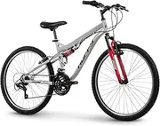 [Huffy] Stone Mountain Mens 26 Inch Mountain Bike, Cloudy Grey Gloss Frame, 21-Speed Shimano Twist Shifting, Dual Suspension, Comfort Saddle | 20"/24"/26" Sizes, 6-21 Speeds, Dual Suspension Available |