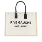 [SAINT LAURENT] SAINT LAURENT Canvas large Rive Gauche tote bag Man One Size One Size Beige