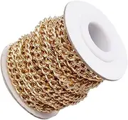 [Gogogmee] 1Roll Chain for Crafts Versatile Twisted Link Chain for Bag Clothing Accessories and More Lightweight and Durable Thickness