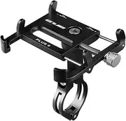Bicycle & Motorcycle Cell Phone Mount, Aluminum Alloy Bike Mobile Phone Holder with 360° Rotation Adjustable for iPhone X 6 6s 7 7s 8 Plus, Samsung S7/S6/S5/Note 5/4 GPS Mount 4 to 6 Inch (Black)