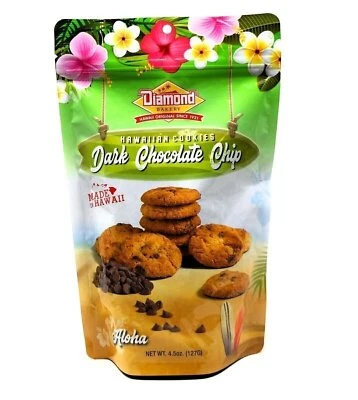 Diamond Bakery Cookies Dark Chocolate Chip Flavor 4.5 oz Resealable Pouch