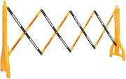 Durable Folding Traffic Barrier with Adjustable Length, Reflective Yellow & Black, 250 x 38 x 96 cm, Ideal for Thresholds & Ramps