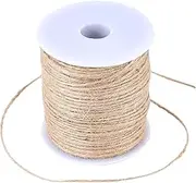 Beebeecraft 328 Feet 2mm Natural Jute Twine String Brown Braided Jute Twine String Hemp Rope for Arts Crafts Handle Wrapping Wedding Decorations Home Gardening Durable Packing String for Gifts