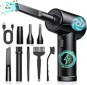 Mershgaya Compressed-air-duster-Keyboard-cleaner-110000RPM Electric air dusters-Replace can-no Canned Duster-pc Cleaning-air Blower-Cordless Duster for Computers 7600mAh, Black (D1)
