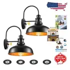 Farmhouse Gooseneck Outdoor Light Fixtures - Waterproof Dusk to Dawn Wall Sconce