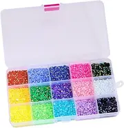 Happyyami Rhinestone Nail Color Flat Back Gems for DIY Crafts for Beginners Professionals Sparkling Nail Charms for Parties Weddings Special Occasions