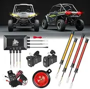 Roykaw UTV Turn Signal Kit with Horn, LED Blinker Kit, ATV Street Legal Kit with Pre-Wired, Universal Compatible with Polaris Ranger Sportsman, Kawasaki, Can-Am, CFMOTO, Arctic Cat, Plug and Play