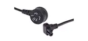 2m Right Angle IEC C7 Power Cable Female Socket to 240V Mains Plug