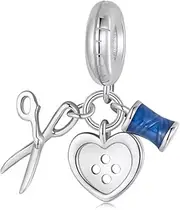 [Generic] Sewing Dangle Charm Hoobie Seamstress Genuine 925 Sterling Silver Compatible With Bracelet