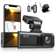 REDTIGER Dual Dash Camera 4K Dash Cam Wifi Free Hardwire Kit Front and Rear
