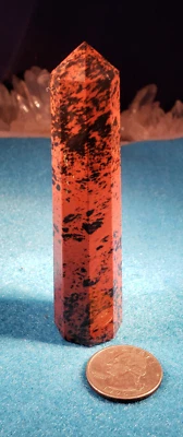 Mahogany Obsidian Obelisk / Tower Healing Crystal Wand 3"+ Tall