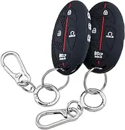 RUNZUIE 2Pcs 7 Buttons Smart Key Fob Cover for 2025 2024 Hyundai Elantra Santa Fe Tucson Kona Sonata Ioniq (Black)