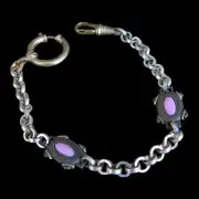 Vintage Fob Chain- Vintage Fob Chain with Pink Stones