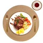 Set of 6 Round Placemats & Coasters Woven Placemat Dining Table Dinner Mats 34cm
