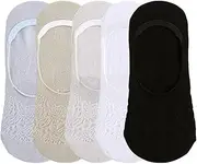 [LETSIQS] 5/8 Pairs Women's Casual Lace No Show Liner Socks Ladies Non Slip Thin Cotton Low Cut Boat Socks for Flats (Color : Value Pack B-8 Pairs)