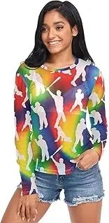 [RPLIFE] Baseball Players Poses Long Sleeve Fishnet Top, Sheer Blouses S-XXL