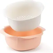 Li&Zhao Fruit Colander - Plastic Colander Strainer Fruit Strainer Bowl Large Colander Set Drainer for Food Vegetable Strainer for Kitchen Strainer(5.6 qt./ 5.3 L)