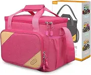 QUENZROC Lunch Bag for Women, Pink Insulated Cooler Bag for School Office Work Picnic Camping, 10L Portable Lunch Box Large Lunchbag Gift Boxed Edition