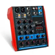 4 Channel Audio Mixer Portable Mini Sound Board Console with USB Audio Interf...