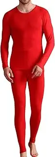 [Generic] Men'S Thermal Underwear Set Long Sleeves Thicken Warm Tops Fleece Lined Long Johns Set Thermals For Winter Weather