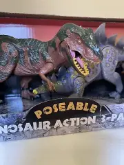 Poseable Dinosaur Action 3Pack by Kid Galaxy(T-Rex/Stegosaurus & Protoceratops