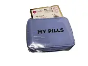 MIAMICA PILL CASE MY PILLS LAVENDER WITH 8 SECTION PILL ORGANIZER NIP