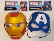 2 Pack Kids Iron Man & Captain America Mask MARVEL Halloween Costume