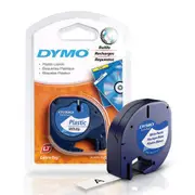 Dymo 91331 Pearl White Plast tape for LetraTag Plastic Tape, 12mm x 4m [91331]