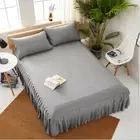 European Bed Sheet Bed Skirt Bedding Cover Set Bedding Dressing Grey Bedspread