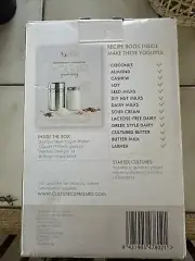 Compact Stainless Steel Yogurt Maker with Glass Jar & Recipe Book for 12+ Types
