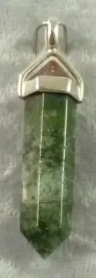 Moss Agate Double Terminated Sterling Silver Pendant