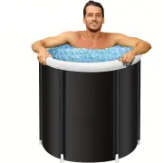 NNETM 1Pc Freestanding Ice Bath Tub for Fitness Recovery(Black)