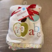 Skip Hop Zoo Plush & Cozy Soft Baby Blanket ABC Alphabet Apple Bird Ivory