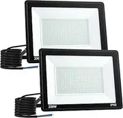 200W LED Flood Light Outdoor, LED Work Light, Floodlight Fixture IP66 Waterproof, 6500K 2 Pack Security Light for Yard Garden Stadium Garage Playground